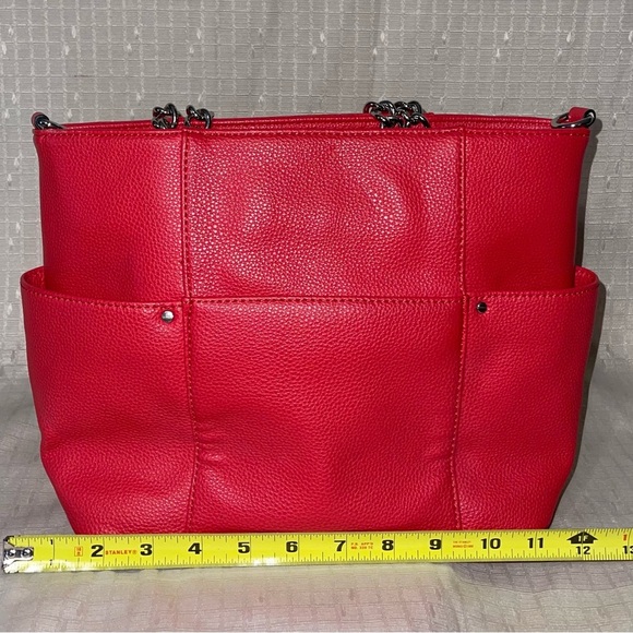 EUC Dana Bachman Red Leather Crossbody Handbag - Picture 10 of 12